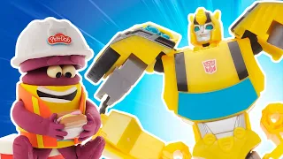 Bumblebee's Giant Robot Construction | The Play-Doh Show | Transformers Kids