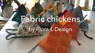 Easter chicken tutorial - in fabrics with plant microscopy patterns