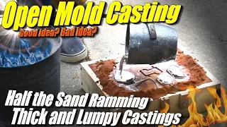 Open Mold Casting with Aluminum at home using my Propane Foundry