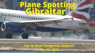 Gibraltar Airport 4K Plane Spotting, One of the Worlds Most Dangerous Airports,  Friday the 13th