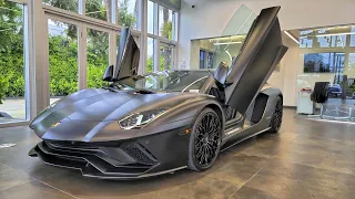 Lamborghini Aventador S  - Black Matte BEAST Walkaround Interior - Start Up at Lamborghini Miami