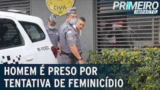 Homem agride companheira e ameaça enteado com faca | Primeiro Impacto (11/11/20)