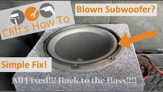 Repair Blown Subwoofer!!! (Spider Separated From Cone)