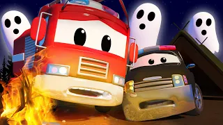 Auto Patrola u Auto Gradu 🚓 🚒  Strašne Haloween Priče -  Crtani sa kamionima za djecu