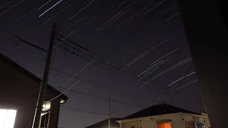住宅街から見える星の軌跡をタイムラプスで撮ってみました