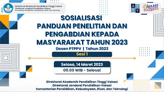 Sosialisasi Panduan Penelitian dan Pengabdian kepada Masyarakat PTPPV Tahun 2023 - WIlayah Barat