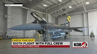 Holloman AFB unit completes 100th F 16 flight with full active duty crew