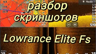 Детальный Разбор СКРИНШОТОВ LOWRANCE ELITE FS! Как показывает рыбу? как встал на точку? что поймал?