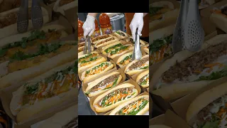 Selling all 500 sandwiches per day with only 3 people?! Best vegetable banh mi in KOREA #shorts