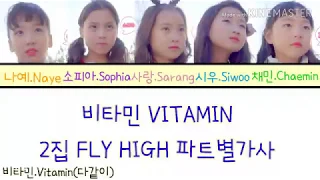 [ #0 ] 비타민 2집 'FLY HIGH' 파트별가사 | Vitamin 2nd digital single 'FLY HIGH' color coded lyrics