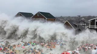 A tsunami struck the French coast! Huge waves in Saint-Malo, storm Pierrick