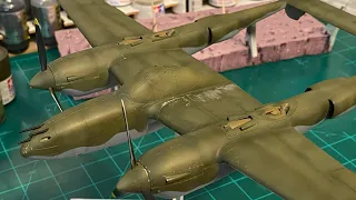 Painting Tamiya's 1/48 P-38 F/G Part 1