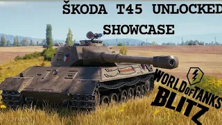 Škoda T 45 🇨🇿 Unlocked 🔓 Showcase | My First 3 Battles & Impressions | WOTBLITZ ⚡ WOTB ⚡