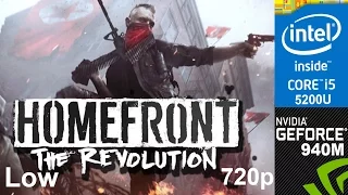 Homefront The Revolution on HP Pavilion 15-ab032TX, Low Setting, 720p, Core i5 5200u + Nvidia 940m