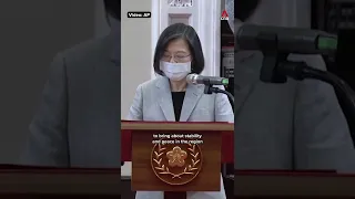 US House Speaker Nancy Pelosi and Taiwan President Tsai Ing-wen at a joint press conference.