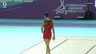 Nacho VIGUER (ESP) - 2023 Aerobics Junior European silver medallist, Individual Men