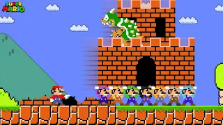 What if 8 Mario tried to beat Super Mario Bros.?