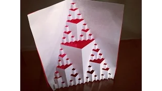 How to Make a Sierpinski triangle 3D Fractal Pop Out Card