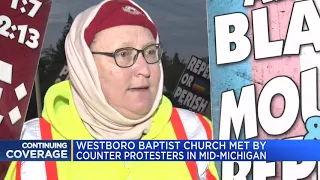 Westboro Baptist Church met by counter protesters in Mid-Michigan