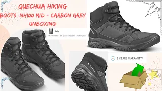 DECATHLON QUECHUA Men’s Hiking Boots - NH100 Mid - Carbon Grey Unboxing