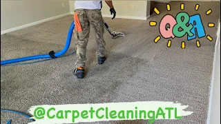 Cleaning the carpet in a rental property, followed by a Q&A session with the First Lady and me.