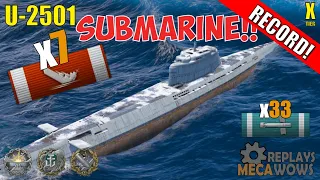 SUBMARINE U-2501 7 Kills & 255k Damage | World of Warships Gameplay