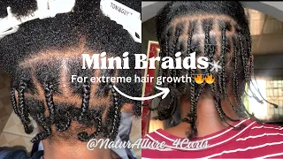 MINI BRAIDS FOR FAST HAIR GROWTH!!😱🤯/Protective Style/ #naturalhair #viral #minibraids #minitwists
