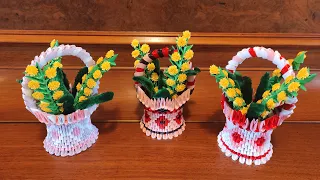 Basket of mimosae 3D Origami | Cestino di mimose Origami 3D