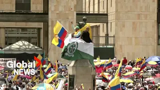 Colombia protests: Thousands march against President Petro's reforms