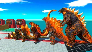 EVOLUTION of GODZILLA 2014 ORANGE Size Comparison VS Team Ice BIOLLANTE x KONG x Mechagodzilla