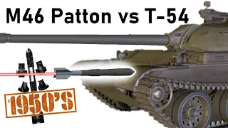 1950's EXPERIMENTAL APFSDS vs T-54 | M46 vs T-54 | 90mm T82E23 Armour Piercing SImulation