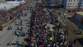 9 мая 2018 года. Город Усинск. Республика Коми. Бессмертный полк. ГХ.