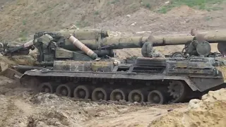 Russian Self-Propelled Artillery 2S7M "Malka" In Action ● #russiaukrainewar