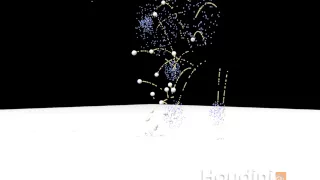 Houdini Fireworks Particle System Simulation