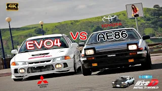 AE86 VS EVO4 - Initial D Battle Stage 2