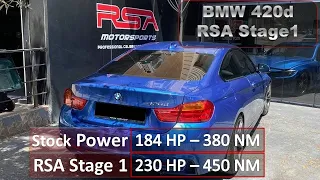 BMW 420d 230hp 450nm RSA Stage 1 | Stock vs Stage 1 | 0-100 kmh | 100 - 200km/h Test |