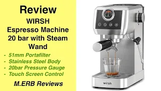 Review Wirsh 20bar Espresso Machine CM1665