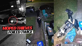 MOPED THIVES caught twice by owners CCTV system