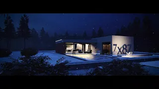 Zx87 Современный одноэтажный дом с навесом для автомобиля