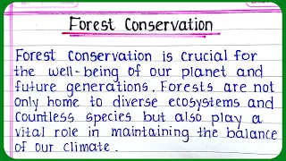 Essay on conservation of forest in English | save forest save life essay in english