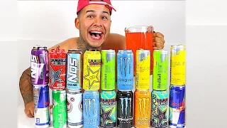 100 ENERGY DRINKS IN SMOOTHIE!! (WORLDS MOST DANGEROUS ENERGETIC DRINK)