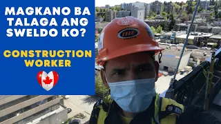 How much is the salary of a construction worker in Canada?