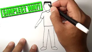 How to draw a person for beginners | Easy People Drawing | cómo dibujar una persona