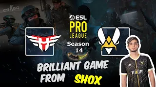 Красивая игра от Shox в 1vs2 ситуации на Вертиго, Heroic vs Vitality, ESL Pro League Season 14