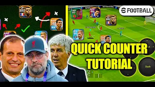 eFootball 2024 | QUICK COUNTER PLAYSTYLE TUTORIAL GUIDE | BEST MANAGERS, FORMATIONS & SQUAD BUILDING