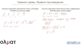 Комбинаторика 1. Вводное занятие.  Правила суммы и произведения. Часть 3