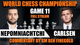 2021 World Chess Championship Game 11: Ian Nepomniachtchi vs Magnus Carlsen FULL STREAM