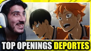 REACCIÓN a TOP 50 OPENINGS ANIME de DEPORTES