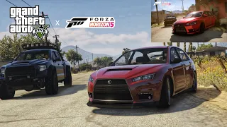 Forza Horizon 5 Trailer Remake in GTA 5 Side Comparison