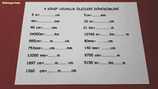 4.sınıf uzunluk ölçüleri dönüşümleri @Bulbulogretmen  #matematik #ölçüler #uzunluk #metre